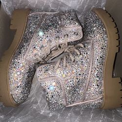 Betsey Johnson Woman Size 7.5 Hudson Rhinestone Boots 