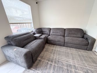 Gray Power Reclining Sectional Sofa