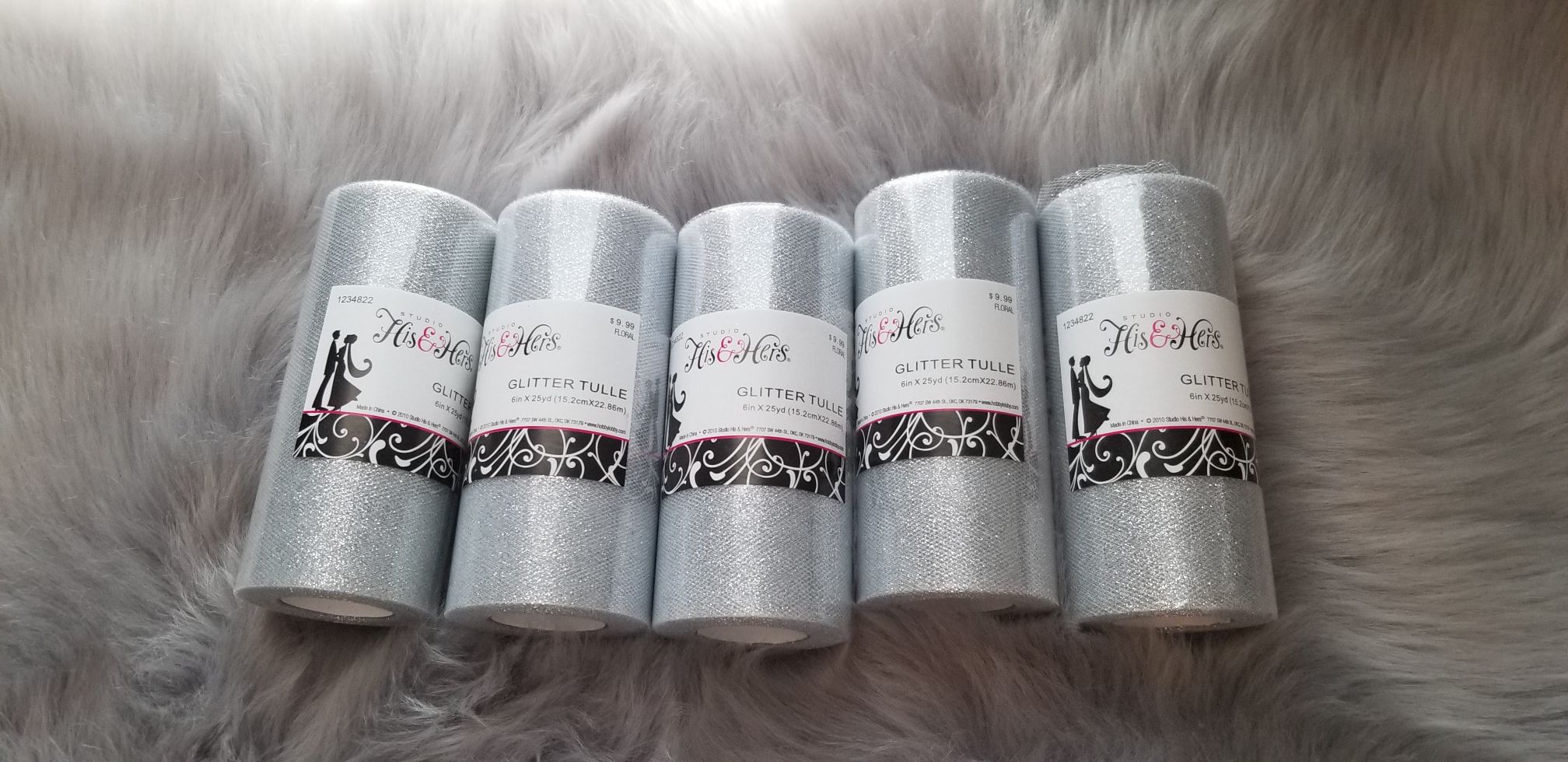 Silver glitter tulle