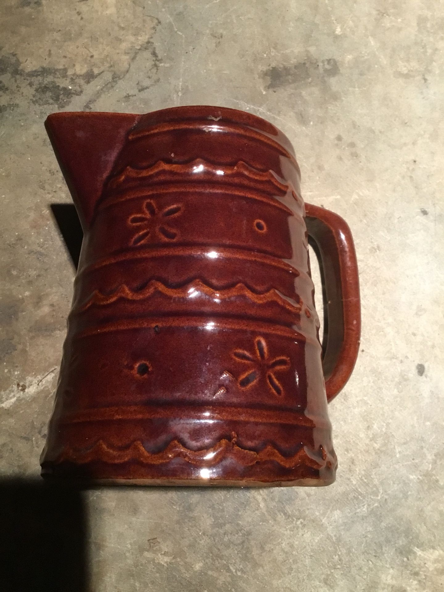 ANTIQUE MARCREST OVENPROOF DAISY DOT STONEWARE PITCHER