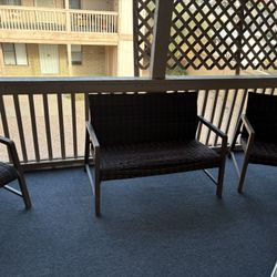 Patio Sofa/bench And 2 Chairs