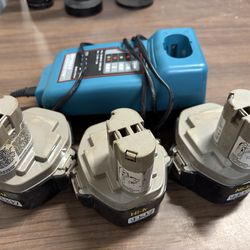 Makita Charger w/ 3 Batteries