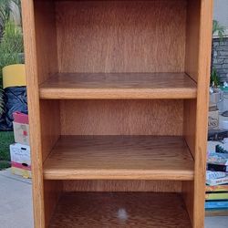 Wood Book Case With Lights and Cabinet