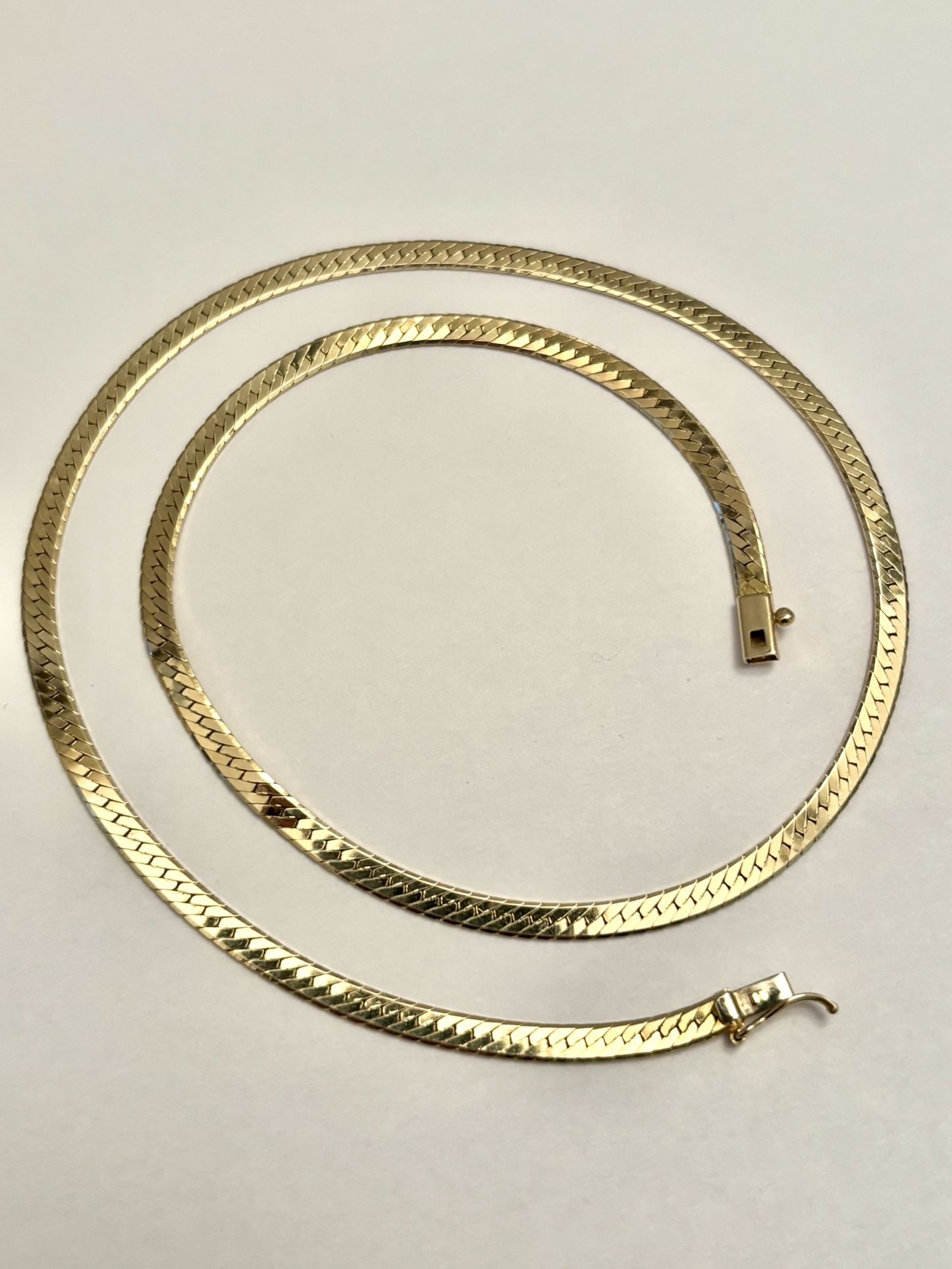 14K Gold Herringbone Chain 18.5”