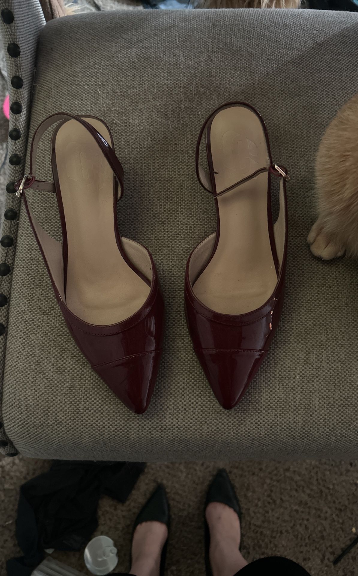 Red Wine Kitten Heels