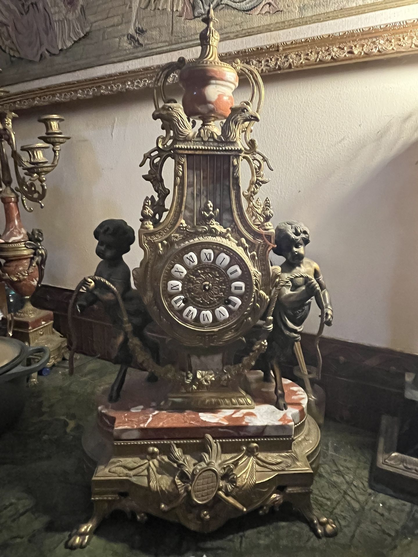 Clock W/ 2 Candelabras Set