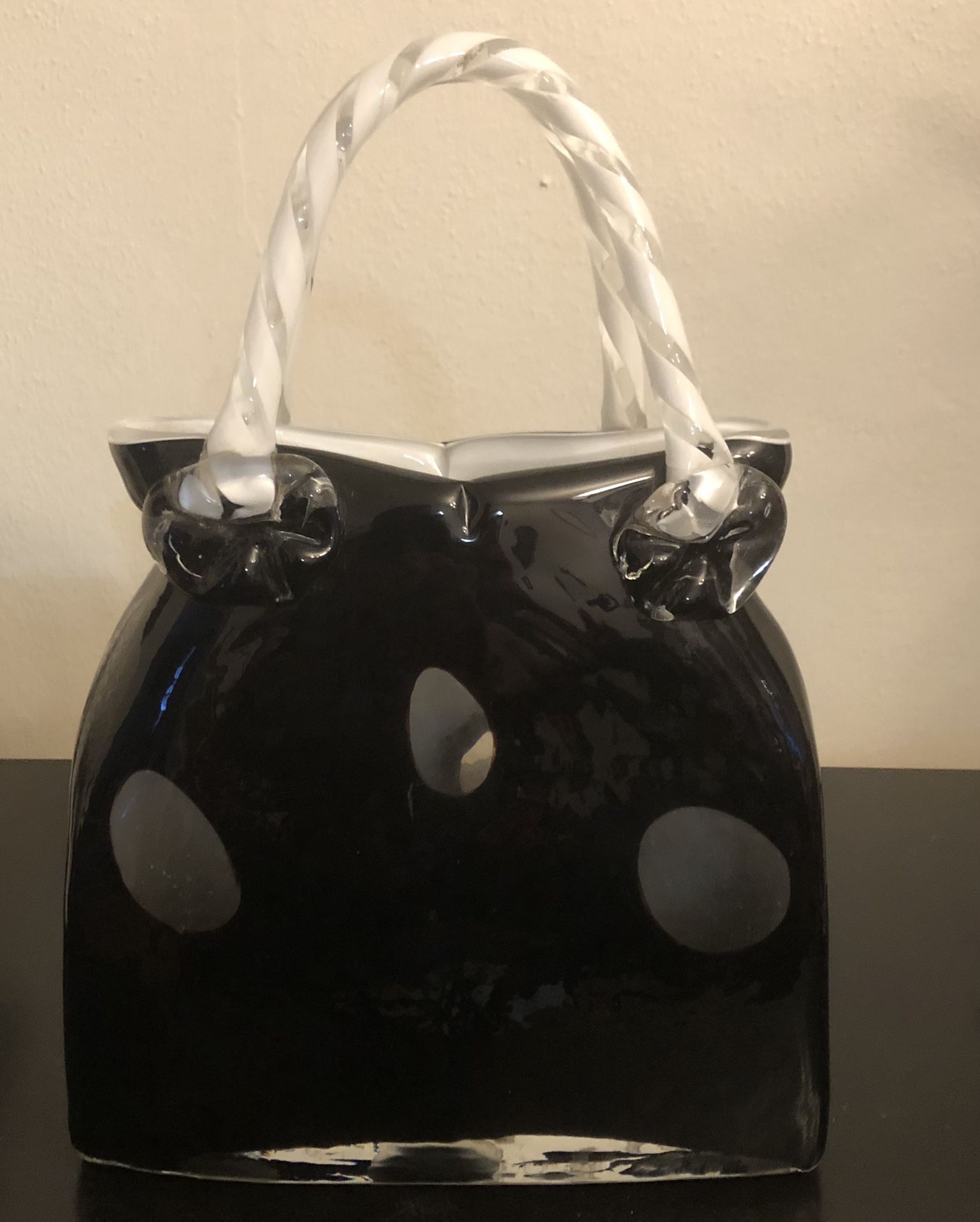 Murano Style Hand Blown Glass Purse