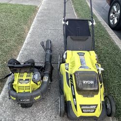 Ryobi Lawnmower And Weed Eater 