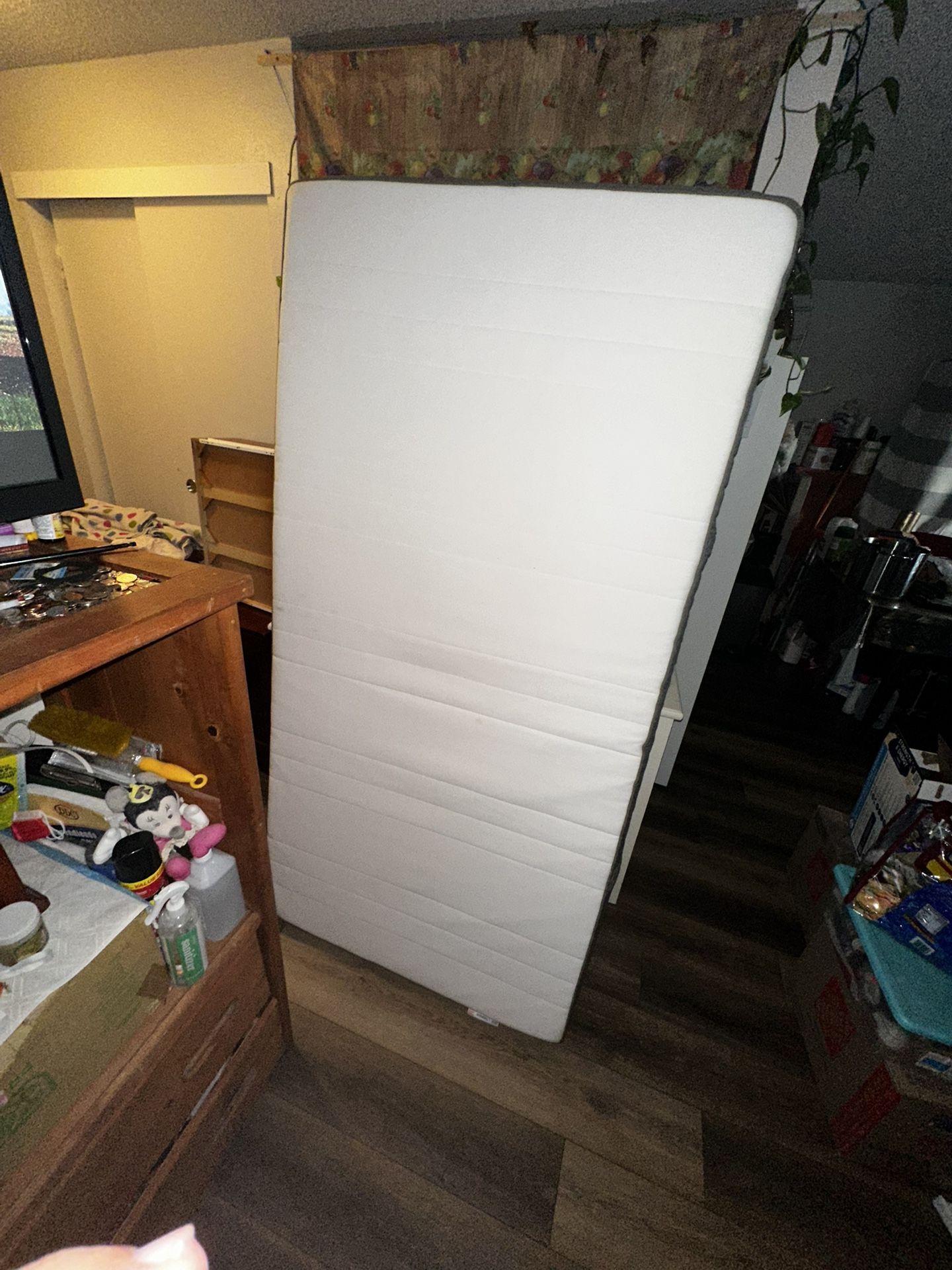 Twin Mattress & Wood Bed Frame