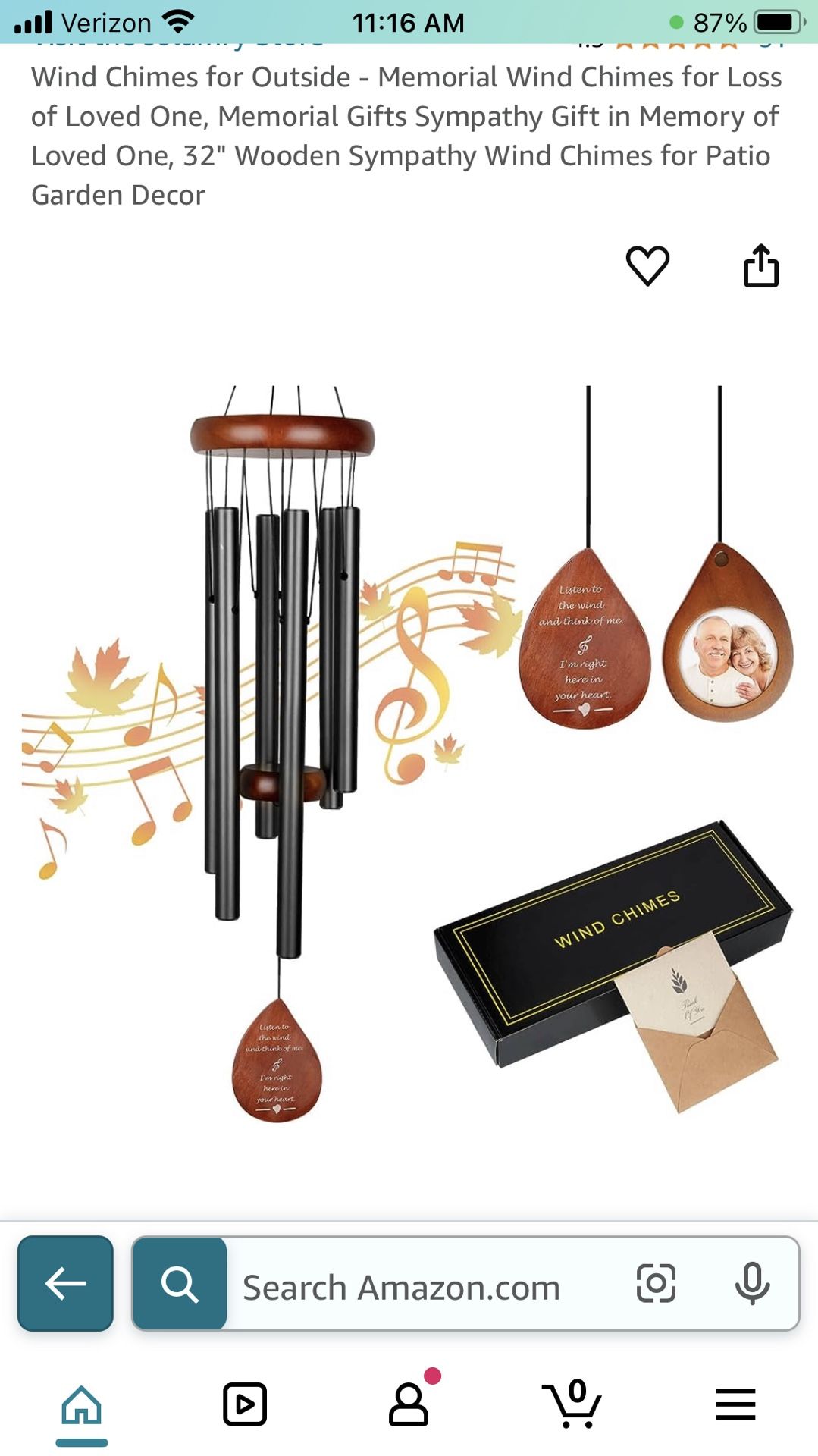Wind Chimes for Outside - Memorial Wind Chimes for Loss of Loved One, Memorial Gifts Sympathy Gift in Memory of Loved One, 32" Wooden Sympathy Wind Ch