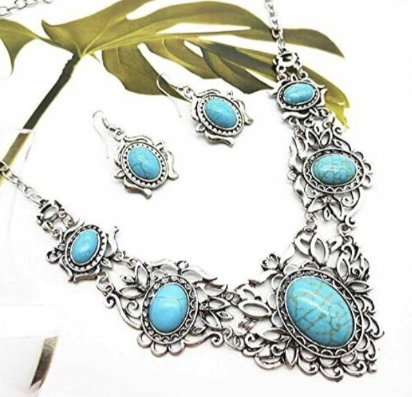 Vintage Style Tibetan Turquoise Jewelry Set