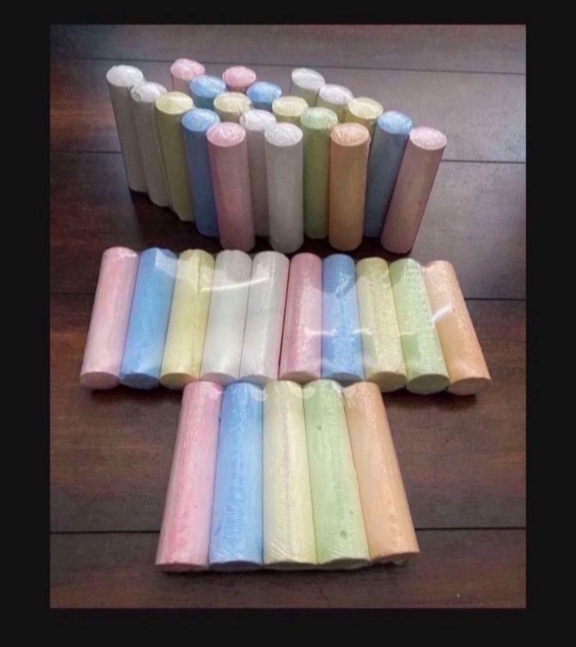 New Play Day Sidewalk Chalk Great For Birthday Party Favors, Christmas Party Favors, Arts And Crafts, Outdoor Fun Or Classroom Activities