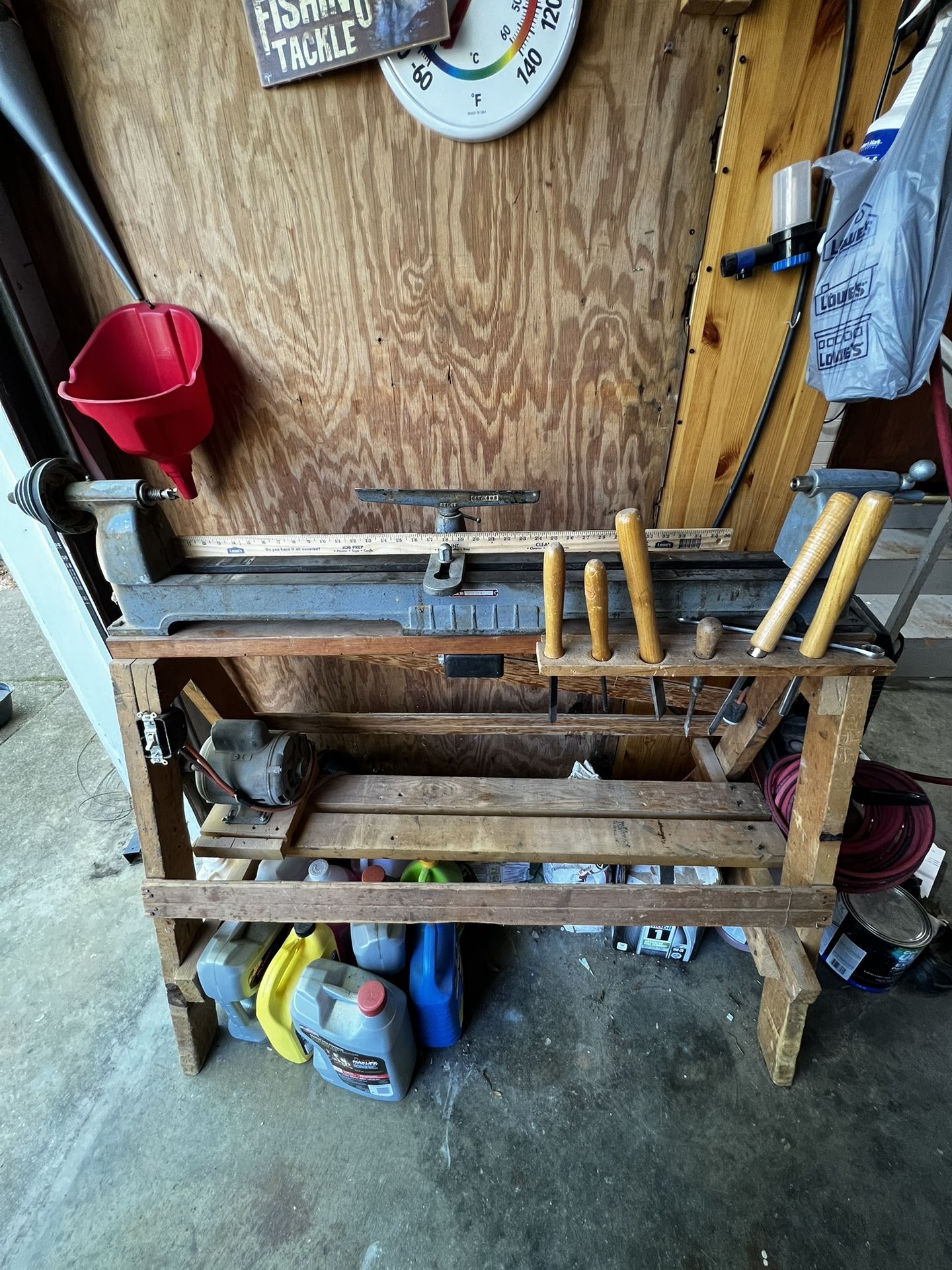 Large woodworking lathe