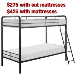 All kinds of bunk beds starting at $275. Assembly required. Assembly not included. Tax included. Free local delivery.
