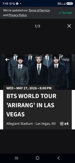 BTS concert ticket