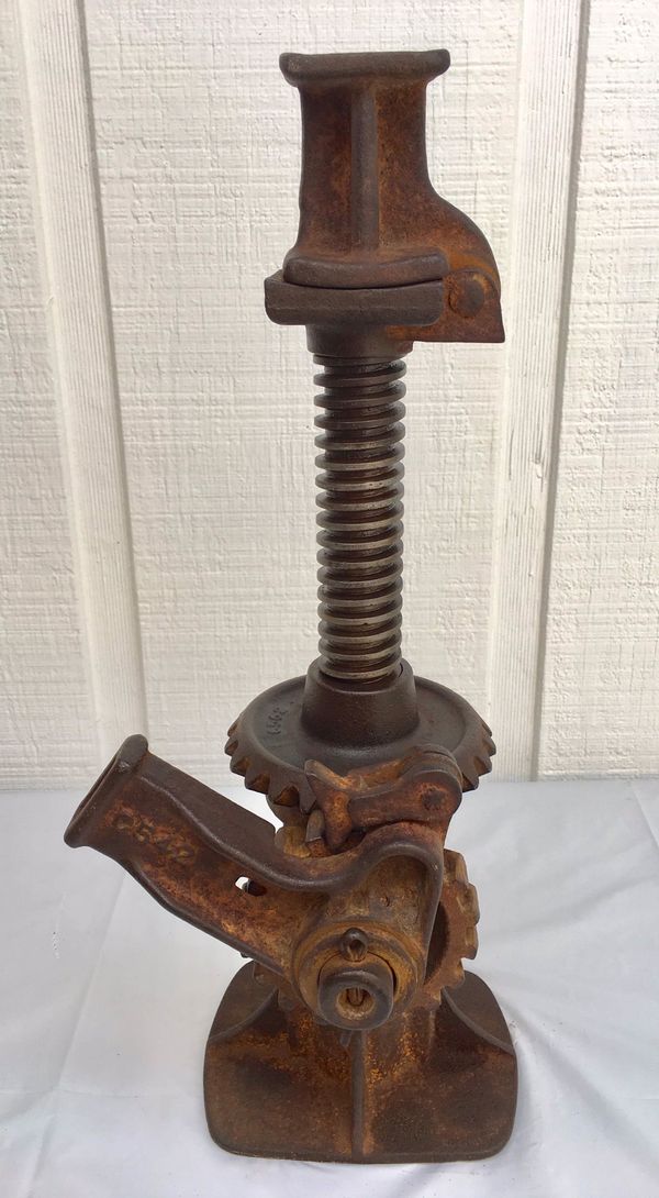 Antique Vintage Screw Jack House Auto w Truck Extension Railroad