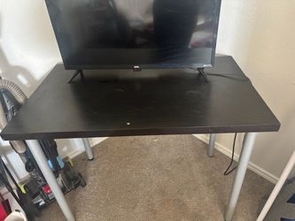 Black Desk with Silver Legs