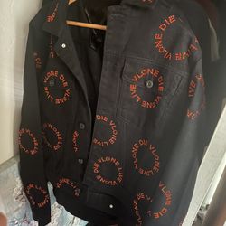 Men’s Vlone Rhinestone Denim Jacket