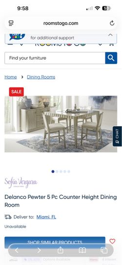 Sofia Vergara Table & 4 Chairs