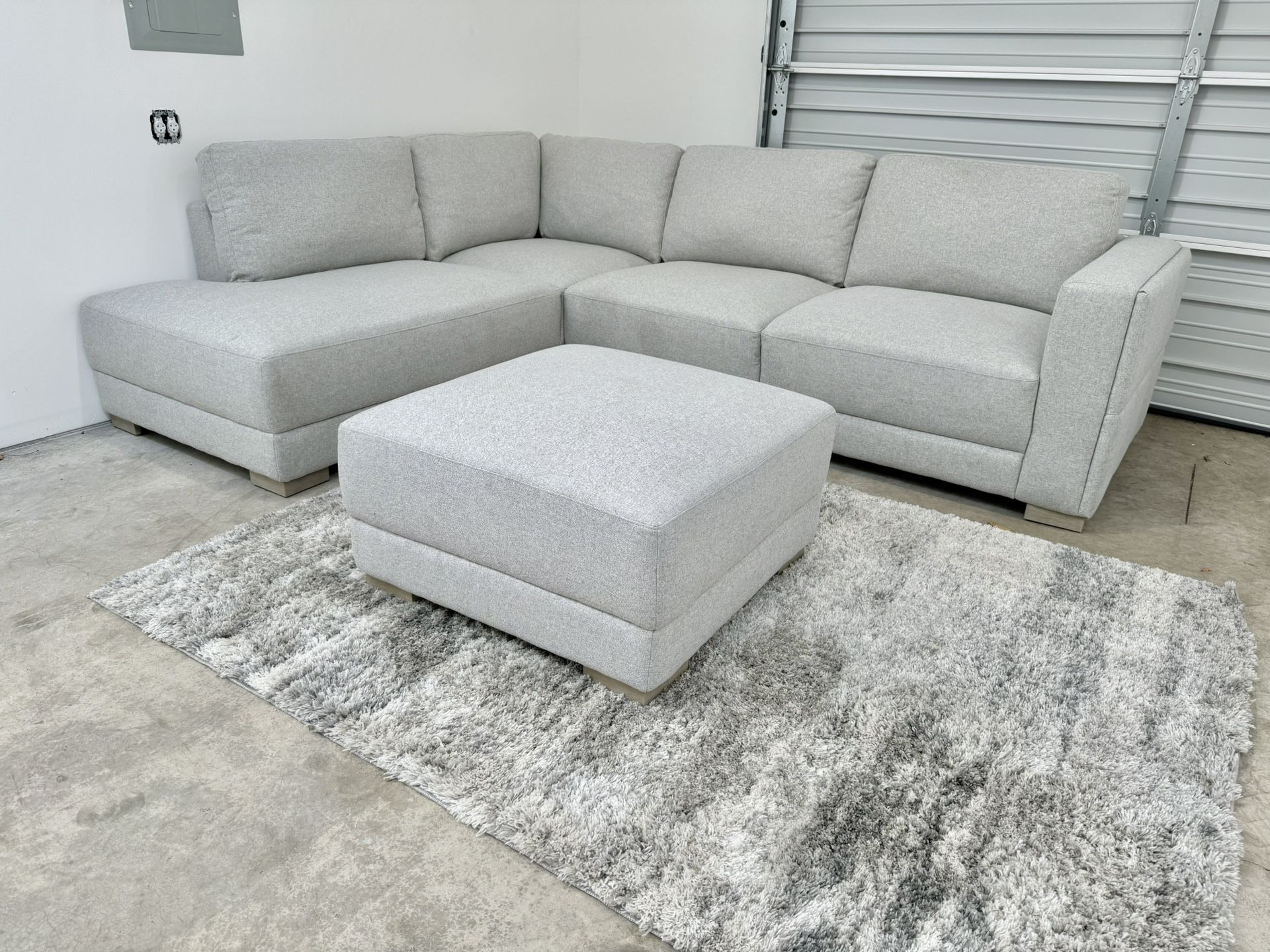 Drayden Fabric Sectional with Ottoman
