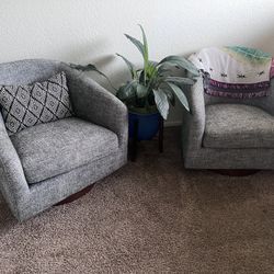 Upholstered Swivel Accent Chair