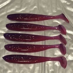 Purple/Pink-Glitter Paddle Tail Swimbait