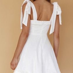 White Shoulder Bow Tie Mini Dress From Francesca’s