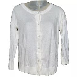 Mossimo Supply Co Girls Cardigan Button Up Size Large Ivory White Cute Coverup