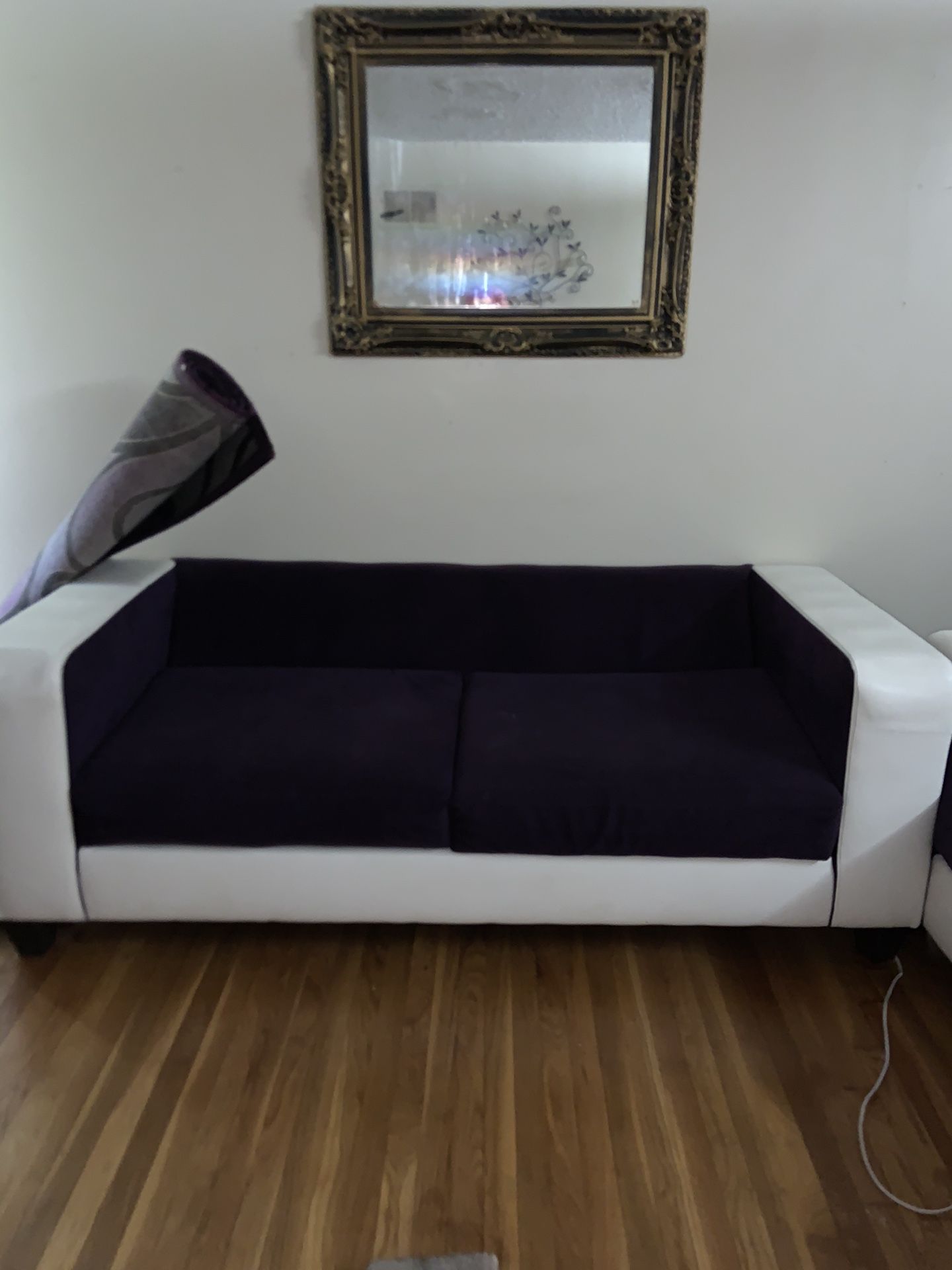 Purple And White Couch Set
