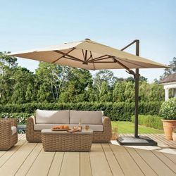 Member's Mark 10' x 10' Cantilever Offset Umbrella with Sunbrella Fabric