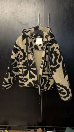 Zara X Nanushka Jacquard Hoodie Jacket Fleece Sz M