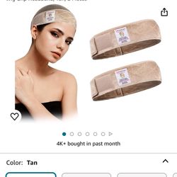 Dreamlover Wig Grip, Wig Grip Bands for Keeping Wigs in Place, Wig Grip Headband, Tan, 2 Pieces