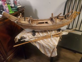 Wooden model boat
