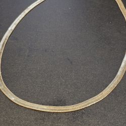 18K Gold Plated Herringbone Choker Necklace For Women 5MM