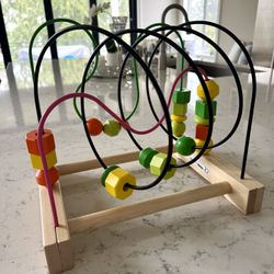 Ikea Mula Beaded Wooden Roller Coaster Toy Developmental Toddler Educational