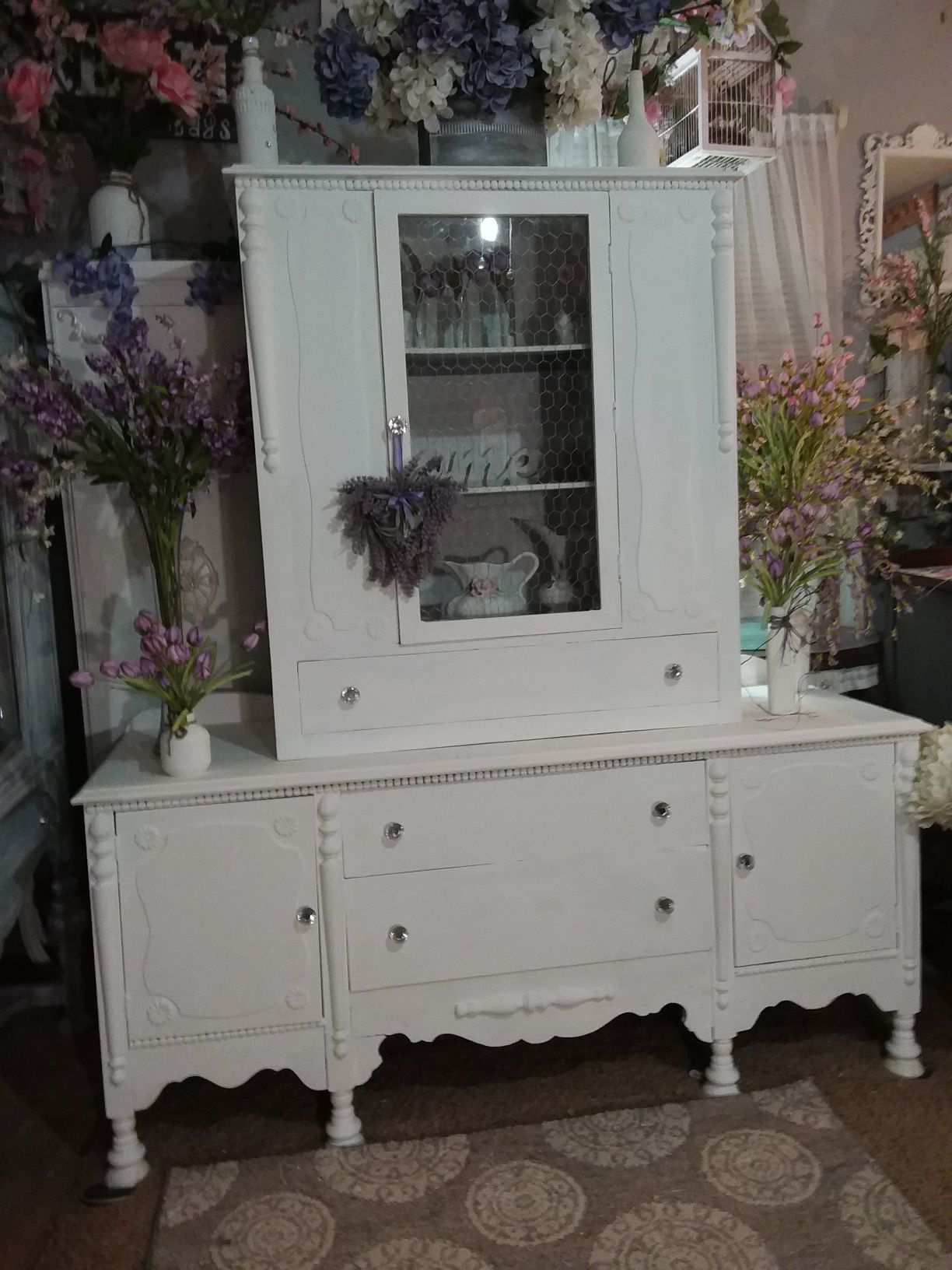 Antique buffet and China cabinet