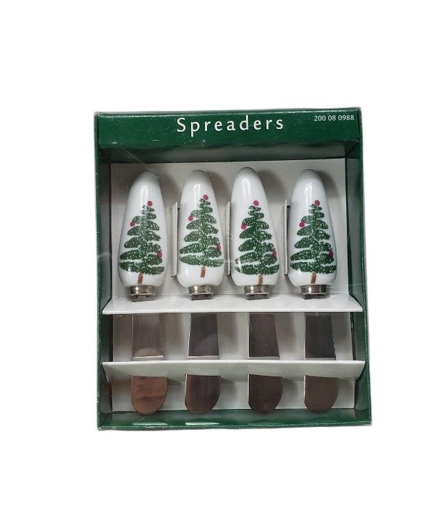 Stainless Steel Butter Cheese Knives Spreaders Christmas Set Of 4 New Sealed Box