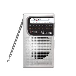 AM/FM Portable Radio, Weather Radio, AA Battery-Operated AM/FM Radio with Longest 