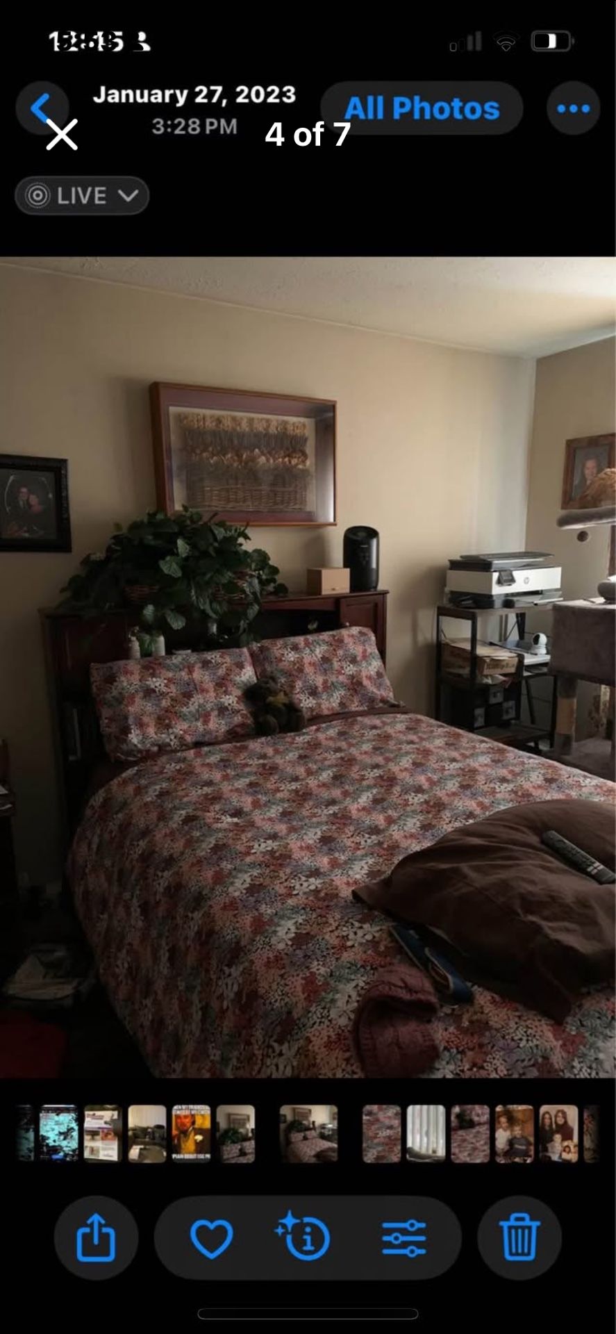 Full size platform bed frame 