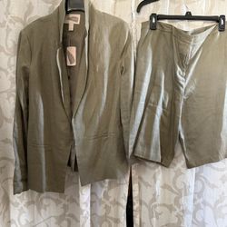 Linen Blazer And Short Set