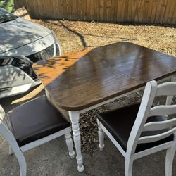 Wood Table With 2 Chairs 