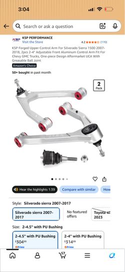 KSP Forged Upper Control Arms Silverado Sierra 1500 2-Pack