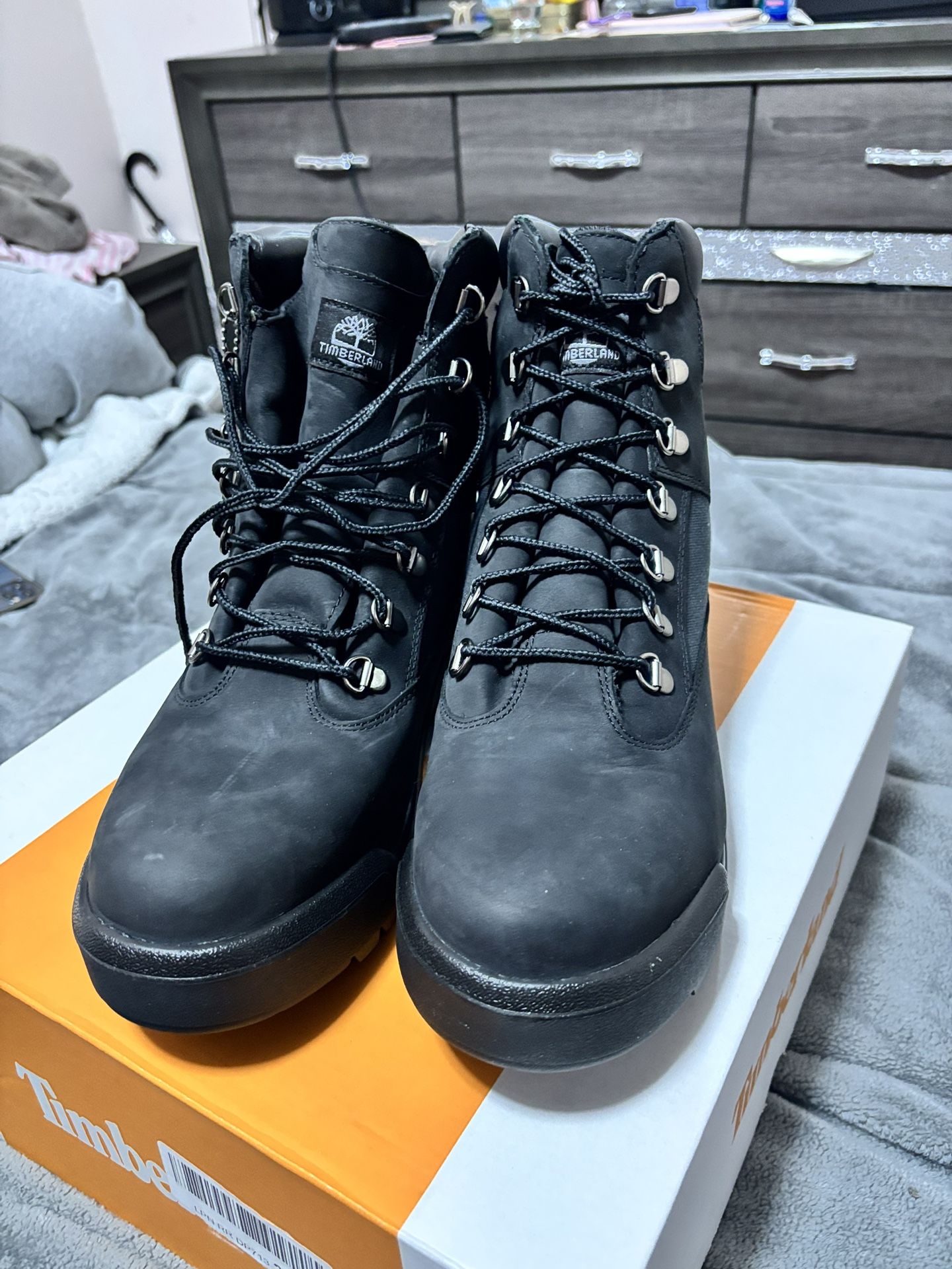 TIMBERLAND FIELD BOOT 6IN WP L/F BOOT BLLACK NUBUCK