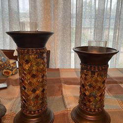 Partylite Global Fusions Pillar Candle Holders