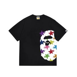 Bape T with ape covered in multicolored stars