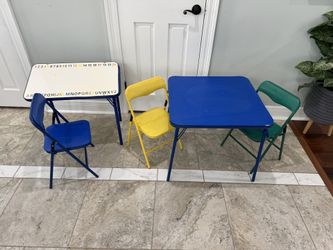 Folding kids chairs and tables Everything $45 each table with separate $25
