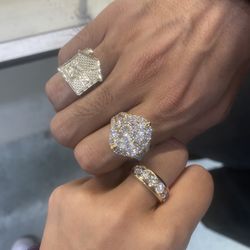 14k 4 ct Vs1-2 E-F Color Natural Diamond Ring