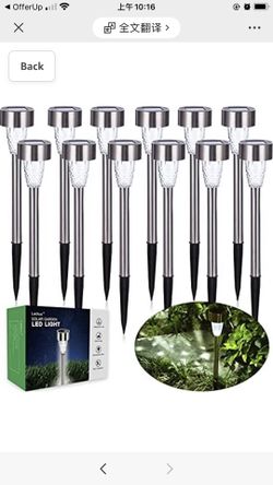 LaiAuu Solar Lights Outdoor Garden, Solar Landscape Lights-Waterproof,12 Pack Stainless Steel LED Solar Lights Outdoor Decorative for Pathway/Walkway/