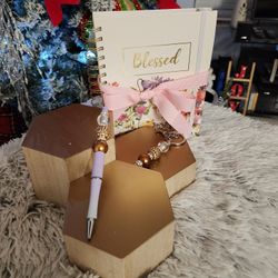 Blessed Journal Notebook,  Beads Pen, and Keychain