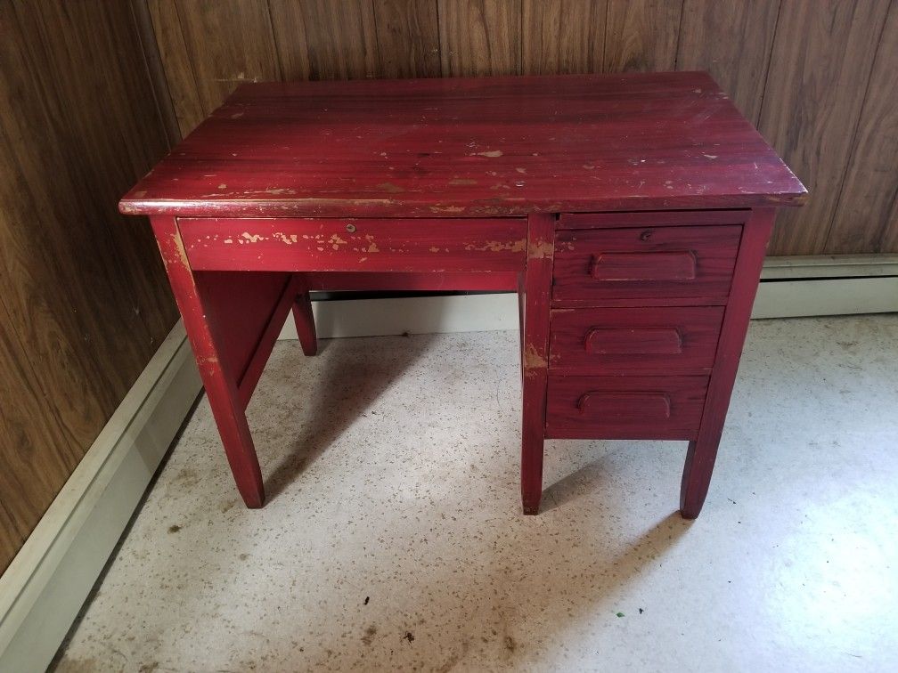 Antique Oak Teacher's Desk